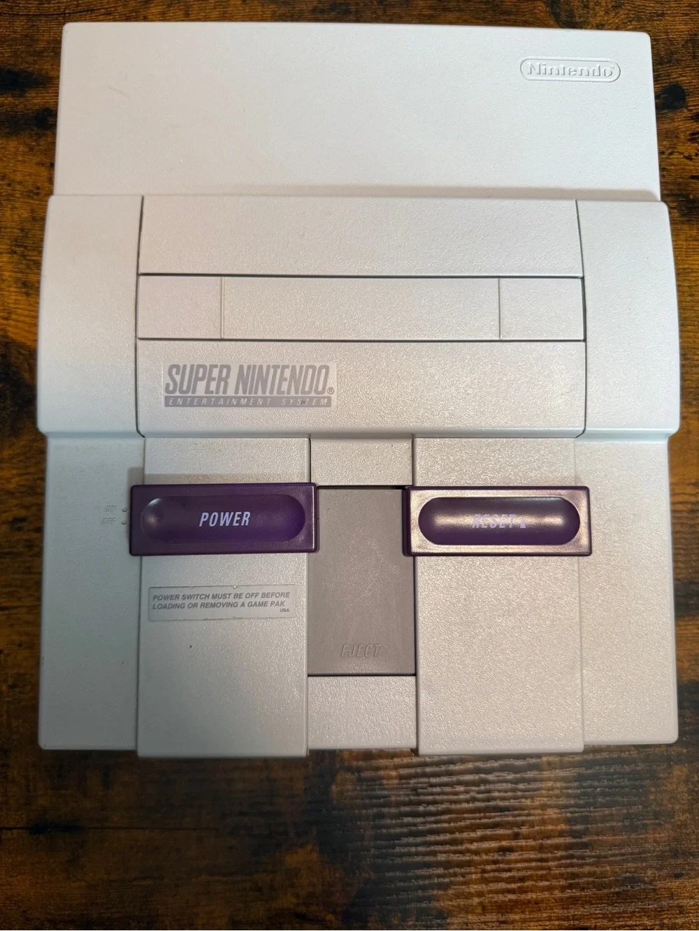 Nintendo Super Nintendo Console - Light Gray with Purple Buttons #12755